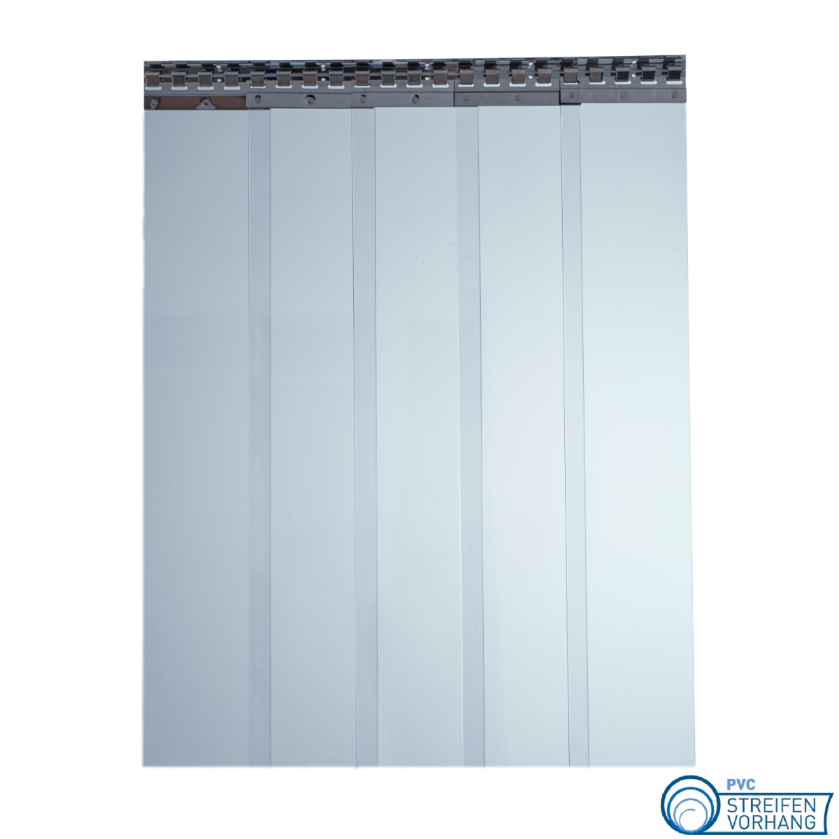 PVC Streifenvorhang blau transparent
