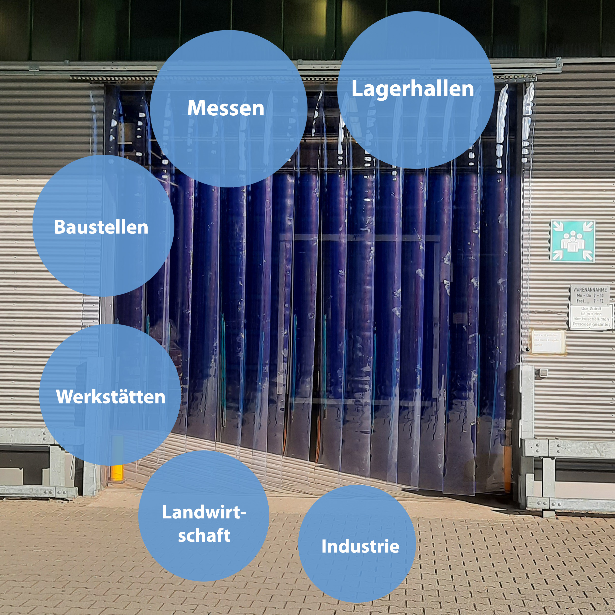 PVC Streifenvorhang blau-transparent Breite 1,00 m - Image 6