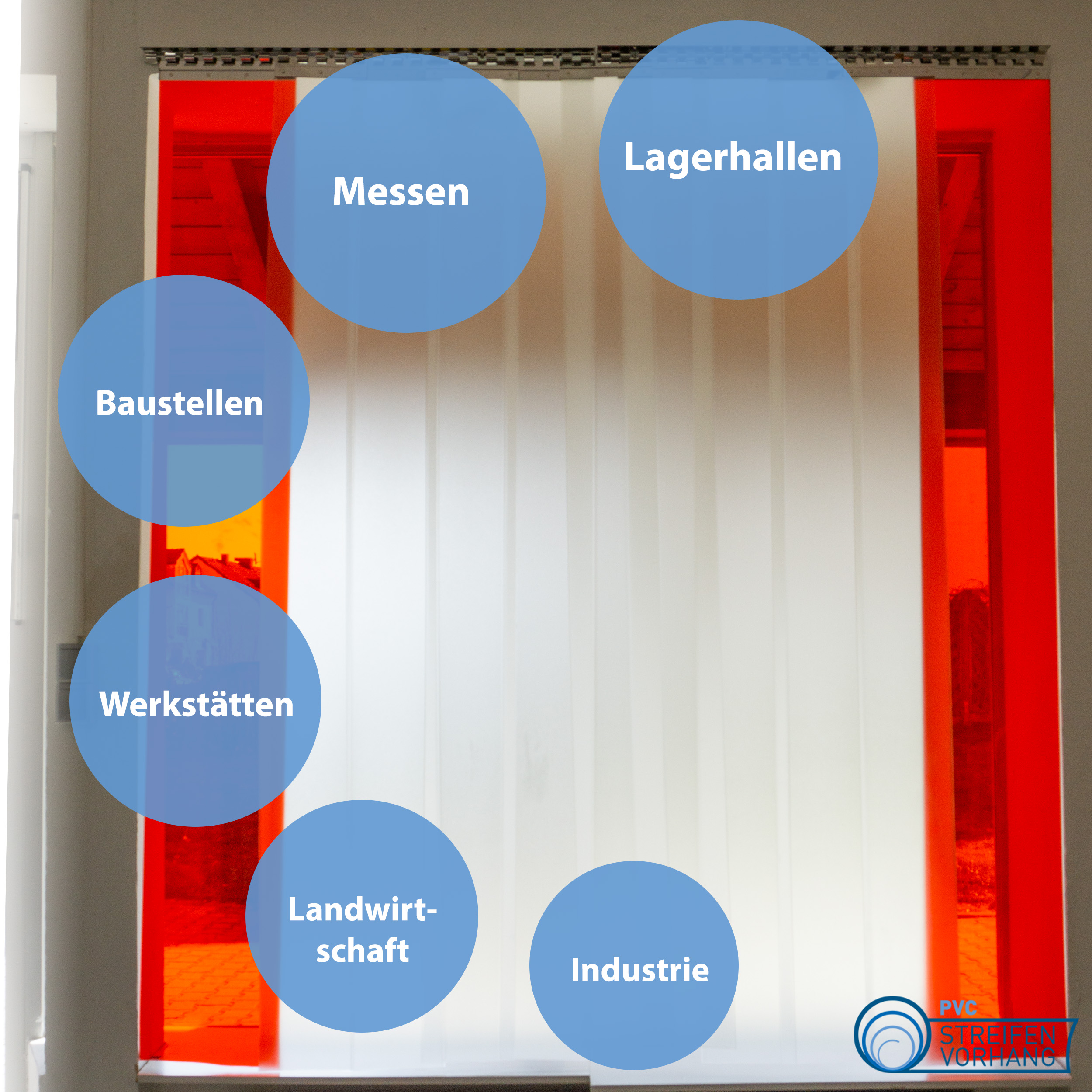 PVC Vorhang Ersatzstreifen ROT-TRANSPARENT - Image 4